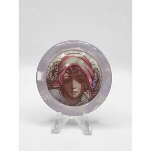 Lea Stein Serigraphy Portrait Brooch Corolle Pierrette Vintage